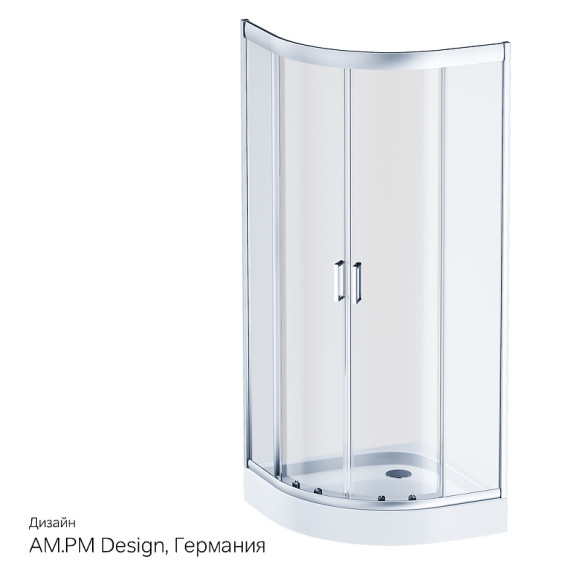 Душевой уголок AM.PM Gem 80х80 W90G-401-080WT радиальный профиль Матовый хром стекло прозрачное Душевой уголок AM.PM Gem 80х80 W90G-401-080WT радиальный профиль Матовый хром стекло прозрачное