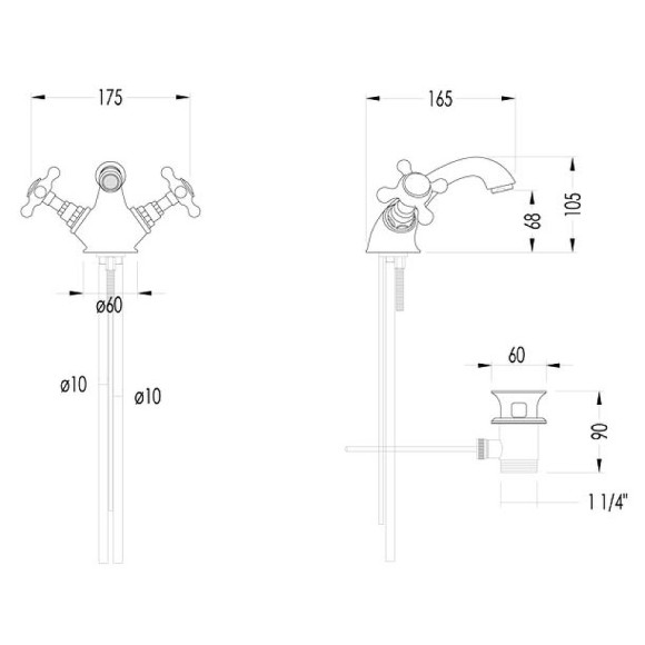 Смеситель для раковины Devon&Devon Austin UTAU910CR Хром Смеситель для раковины Devon&Devon Austin UTAU910CR Хром