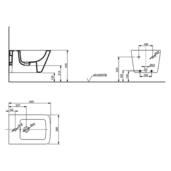 Биде Toto SP B532E#XW подвесное Белое Биде Toto SP B532E#XW подвесное Белое