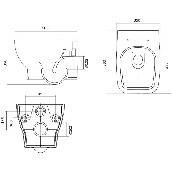 Комплект унитаза с инсталляцией Santek Нео 1WH501776 с сиденьем Микролифт и Черной матовой клавишей смыва