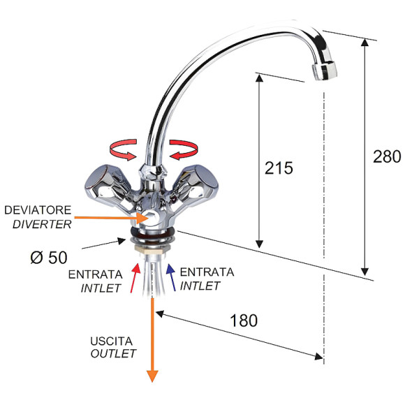 Смеситель для кухни Remer Export 46EX Хром Смеситель для кухни Remer Export 46EX Хром