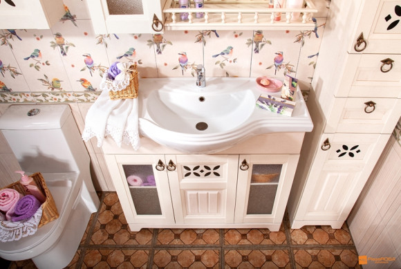 Тумба под раковину Бриклаер Кантри 105 4627125413667 Бежевый дуб прованс