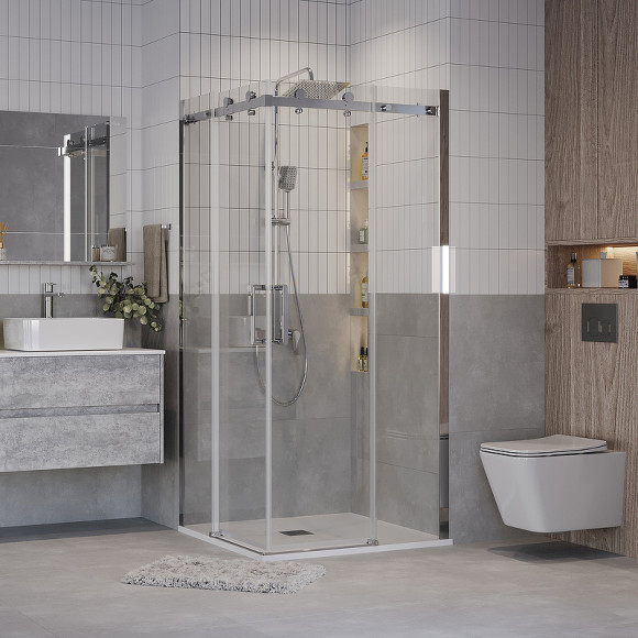 Душевой уголок Grossman Classic 100х100 300.K33.04.1010.10.00 профиль Хром стекло прозрачное Душевой уголок Grossman Classic 100х100 300.K33.04.1010.10.00 профиль Хром стекло прозрачное