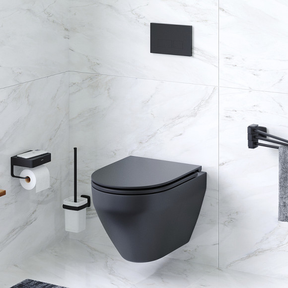 Комплект унитаза с инсталляцией AM.PM Spirit V2.0 FlashClean IS47038.701700MB с сиденьем Микролифт и Черной матовой клавишей смыва Комплект унитаза с инсталляцией AM.PM Spirit V2.0 FlashClean IS47038.701700MB с сиденьем Микролифт и Черной матовой клавишей смыва