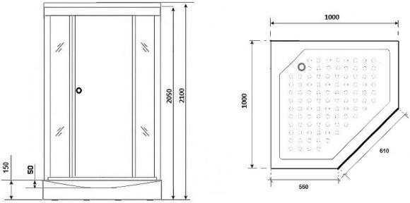 Душевая кабина Niagara Luxe 100x100 NG-7702DW без гидромассажа Душевая кабина Niagara Luxe 100x100 NG-7702DW без гидромассажа