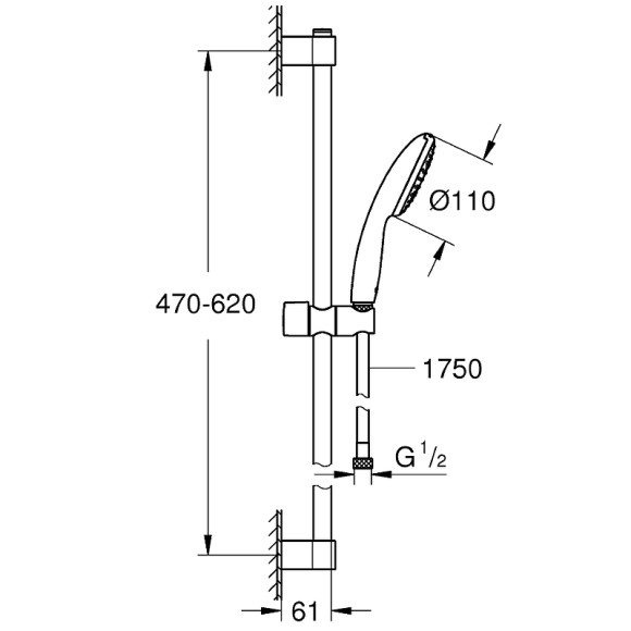 Душевой гарнитур Grohe Tempesta 110 27853003 Хром