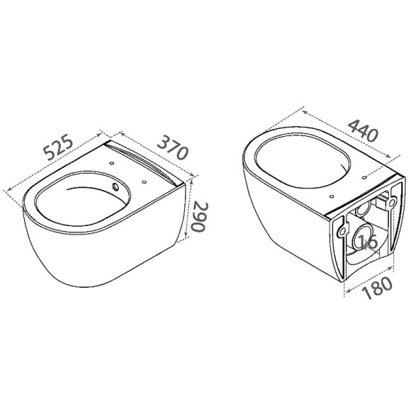 Унитаз биде Boheme Bianca 963-2-WM подвесной Белый матовый без сиденья