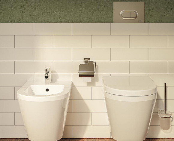 Комплект унитаза с инсталляцией Vitra Normus 9773B003-7202 с сиденьем Микролифт и клавишей смыва Хром глянцевый