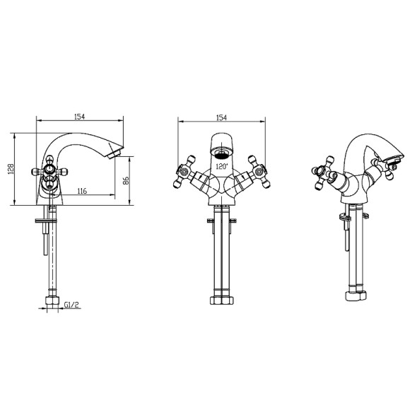 Смеситель для раковины Boheme Flora 311-FL Бронза