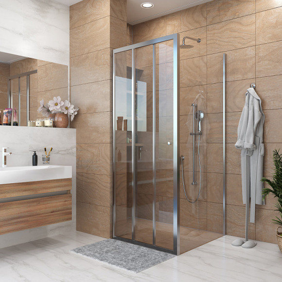 Душевая стенка Grossman Falcon 100 GR-P100Fa профиль Хром стекло прозрачное Душевая стенка Grossman Falcon 100 GR-P100Fa профиль Хром стекло прозрачное