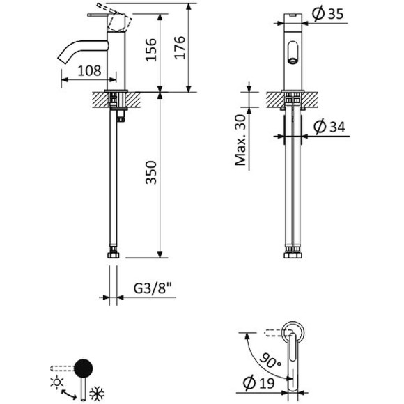 Смеситель для раковины Cezares Leaf LEAF-LSM2-L-01-W0 Хром