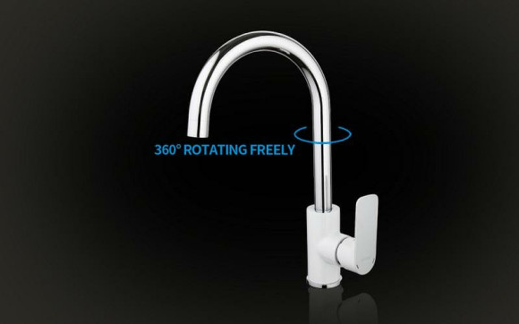 Смеситель для кухни Gappo G48 G4048 Белый Хром