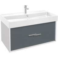 Тумба под раковину Jacob Delafon Vivienne 100 EB1668-J5-J54 подвесная Серая матовая Белая глянцевая