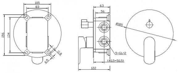 Смеситель для душа BelBagno Ancona ANCONA-VDI-CRM Хром