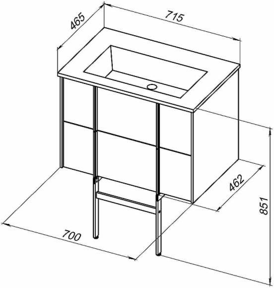 Тумба под раковину Allen Brau Reality 70 1.32004.AM подвесная Антрацит матовый Тумба под раковину Allen Brau Reality 70 1.32004.AM подвесная Антрацит матовый