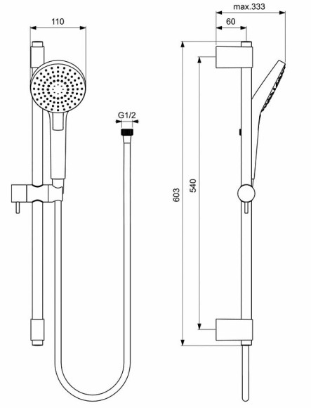 Душевой гарнитур Ideal Standard Ideal Rain Evo Round L3 B2233AA Хром Душевой гарнитур Ideal Standard Ideal Rain Evo Round L3 B2233AA Хром