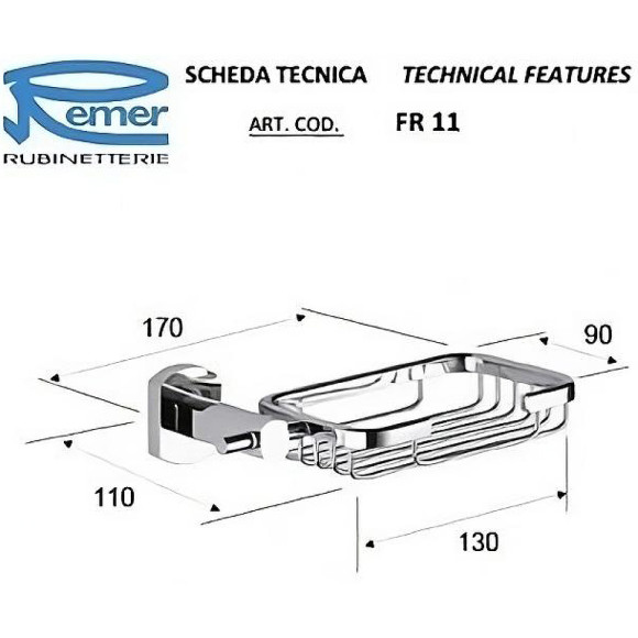 Мыльница Remer Forma FR11CR Хром Мыльница Remer Forma FR11CR Хром