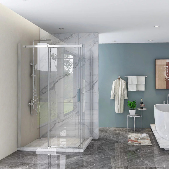 Душевая стенка Veconi Rovigo KP-06 100 KP06-100-01-19C4 профиль Хром стекло прозрачное Душевая стенка Veconi Rovigo KP-06 100 KP06-100-01-19C4 профиль Хром стекло прозрачное