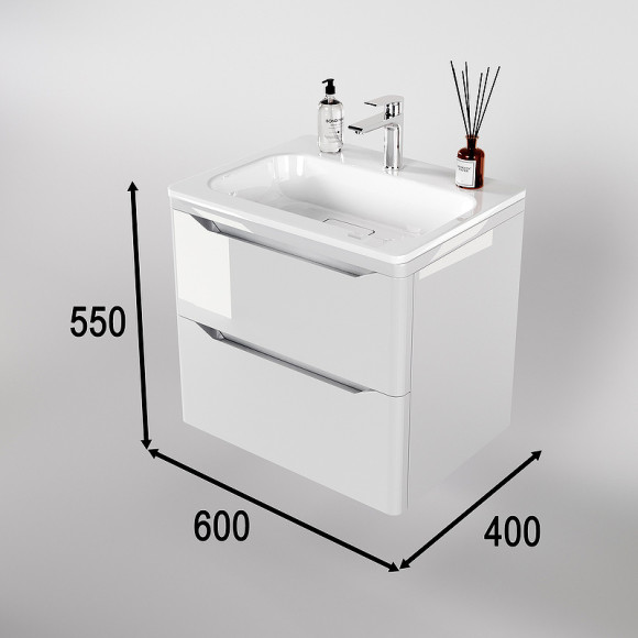 Тумба под раковину Style Line Марелла 60 Люкс Plus СС-00002405 подвесная Белый глянец антискрейтч Тумба под раковину Style Line Марелла 60 Люкс Plus СС-00002405 подвесная Белый глянец антискрейтч