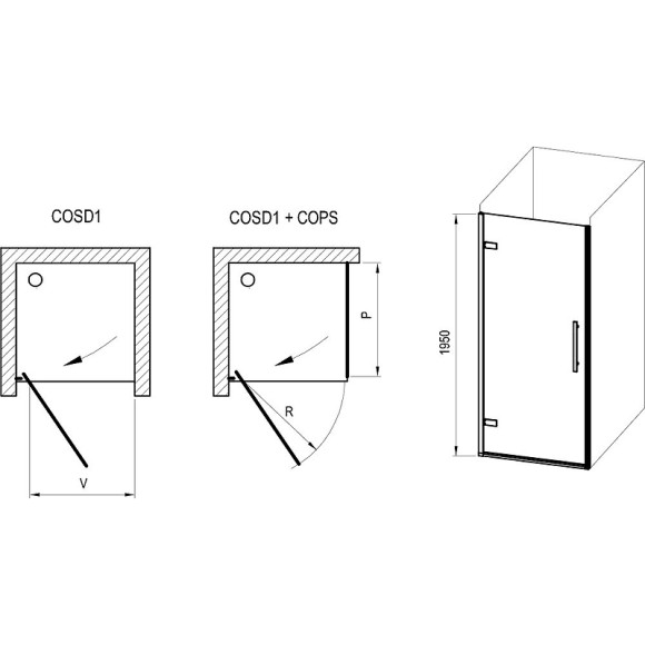 Душевая дверь Ravak Cool COSD1-80 X0VV40300Z1 профиль Черный стекло Transparent Душевая дверь Ravak Cool COSD1-80 X0VV40300Z1 профиль Черный стекло Transparent