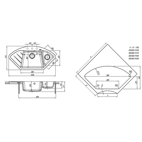 Кухонная мойка Florentina Веста-1005 20.285.E1005.306 Капучино