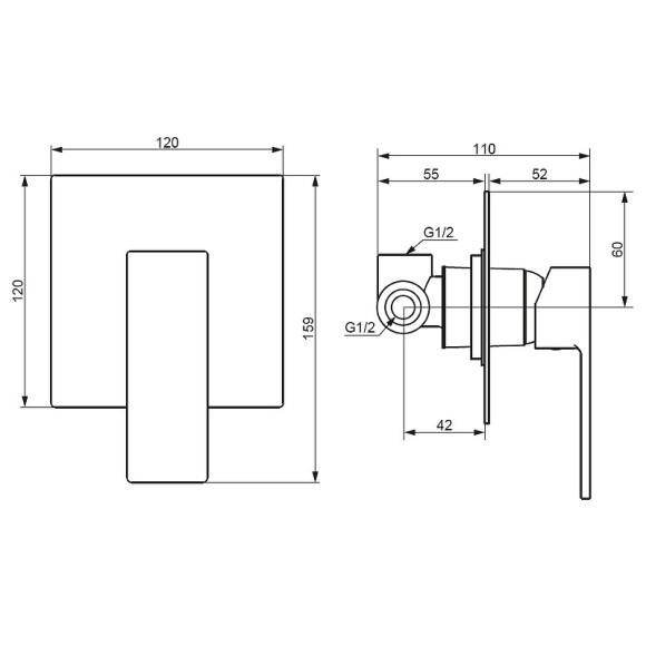 Смеситель для душа Damixa Gala 537500300 Черный матовый