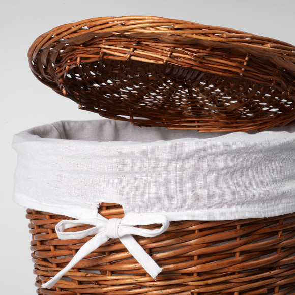 Корзина для белья WasserKRAFT Leine WB-350-L с крышкой Светло-коричневая