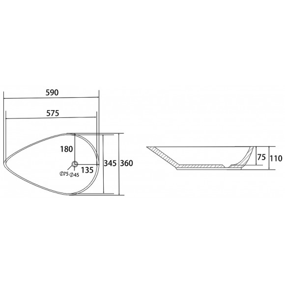 Раковина-чаша Abber Bequem 59 AC2117MB Черная матовая Раковина-чаша Abber Bequem 59 AC2117MB Черная матовая