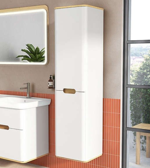 Шкаф пенал Vitra Sento 40 R 60842 подвесной с бельевое корзиной Белый матовый Шкаф пенал Vitra Sento 40 R 60842 подвесной с бельевое корзиной Белый матовый