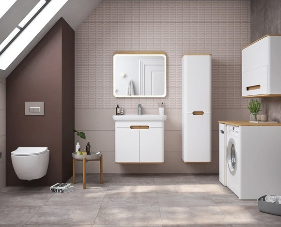 Шкаф пенал Vitra Sento 40 R 60842 подвесной с бельевое корзиной Белый матовый Шкаф пенал Vitra Sento 40 R 60842 подвесной с бельевое корзиной Белый матовый