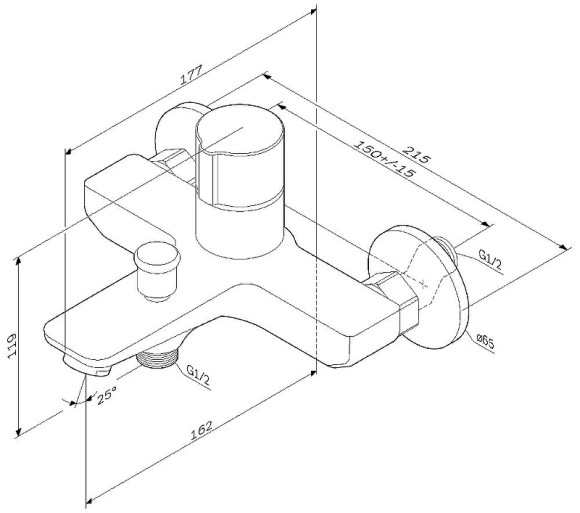 Смеситель для ванны AM.PM X-Joy F85A10500 Хром Смеситель для ванны AM.PM X-Joy F85A10500 Хром