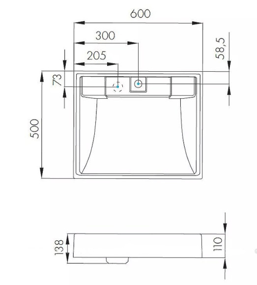 Раковина Aquaton Рейн 60 1A72103KRW010 на стиральную машину Белая