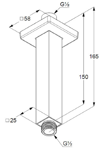 Кронштейн для верхнего душа Kludi A-Qa 6654505-00 Хром