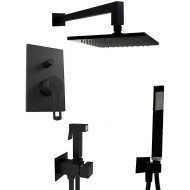 Душевой комплект Paffoni Ringo KITZRIN015NO/M из душевой системы с гигиеническим душем Черный матовый Душевой комплект Paffoni Ringo KITZRIN015NO/M из душевой системы с гигиеническим душем Черный матовый