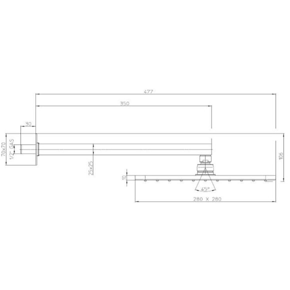 Верхний душ Bossini Cosmo H69598H.073 Черный матовый Верхний душ Bossini Cosmo H69598H.073 Черный матовый