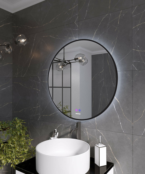 Зеркало Grossman Cosmo-норма Black 80 1980802 с подсветкой Черное с сенсорным выключателем и подогревом Зеркало Grossman Cosmo-норма Black 80 1980802 с подсветкой Черное с сенсорным выключателем и подогревом