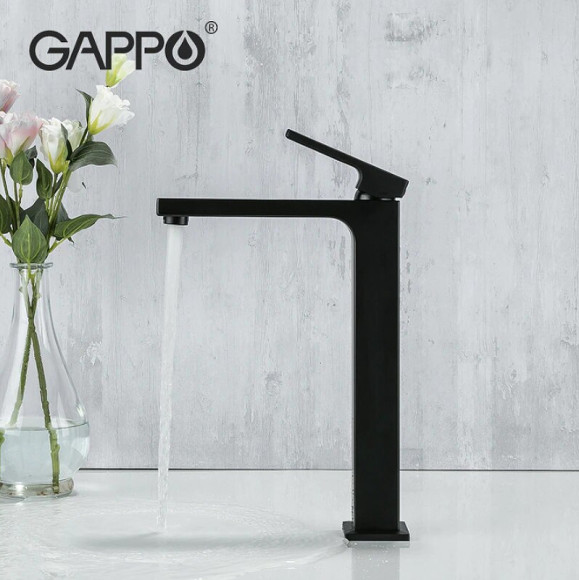 Смеситель для раковины Gappo G17-6 G1017-62 Черный матовый