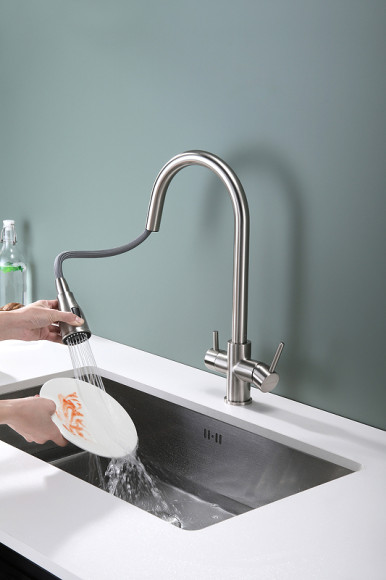 Смеситель для кухни Paulmark Lange La214212-NI Никель