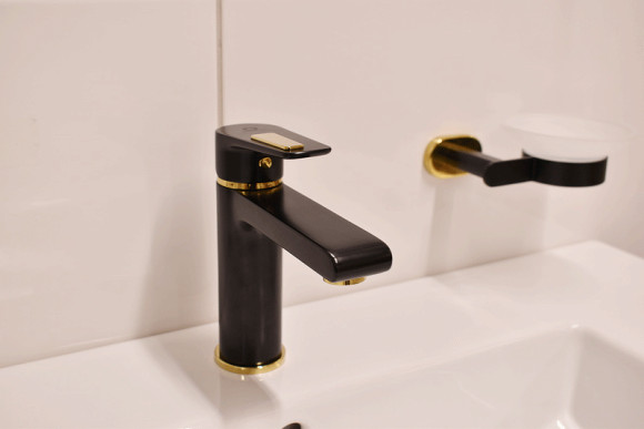 Смеситель для раковины Rav Slezak Colorado CO328.5CMATZ Черный матовый Золото