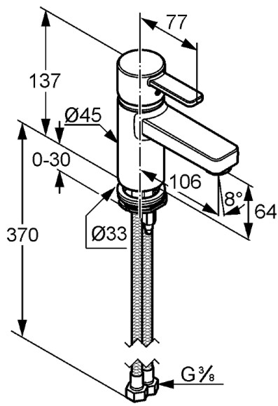 Смеситель для раковины Kludi Zenta 382510575 Хром Смеситель для раковины Kludi Zenta 382510575 Хром