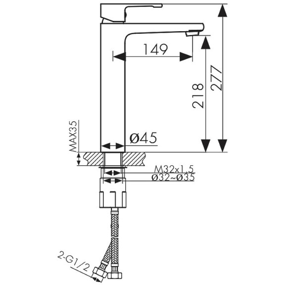 Смеситель для раковины Kaiser Elite 01111 Хром Смеситель для раковины Kaiser Elite 01111 Хром