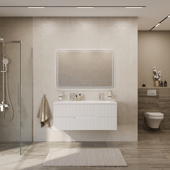 Тумба под раковину Cezares Duet-N 120 DUET-N-1200-2C-SO-BL подвесная Bianco Lucido