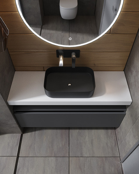 Тумба Boheme Armadi Art Vallessi UNO-S 100 897-100-A mat подвесная Антрацит матовый