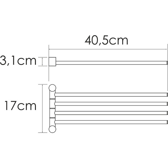 Полотенцедержатель WasserKRAFT K-1034W поворотный Белый