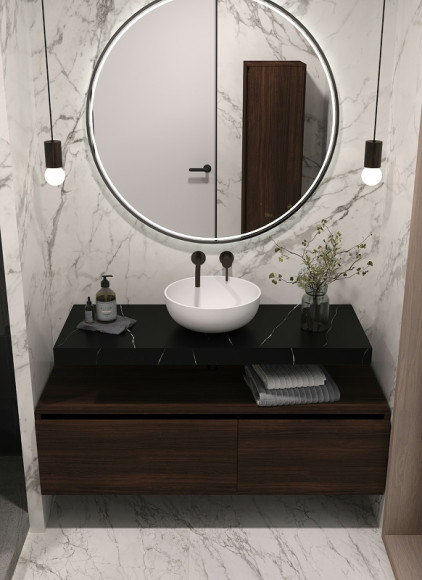 Столешница под раковину Boheme Armadi Art Flat 120 869-120-NM Черный мрамор