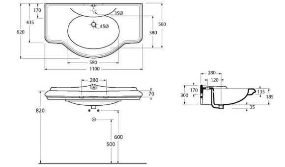 Раковина Migliore Impero 110 25725 Белая Раковина Migliore Impero 110 25725 Белая