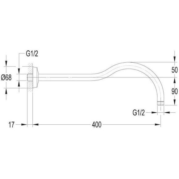 Кронштейн для верхнего душа Omnires Armance RA06CR Хром Кронштейн для верхнего душа Omnires Armance RA06CR Хром