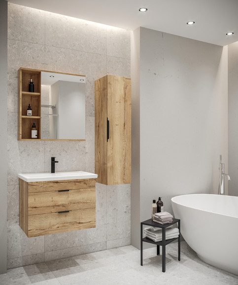 Зеркальный шкаф Grossman Форта 70 207002 Дуб галифакс