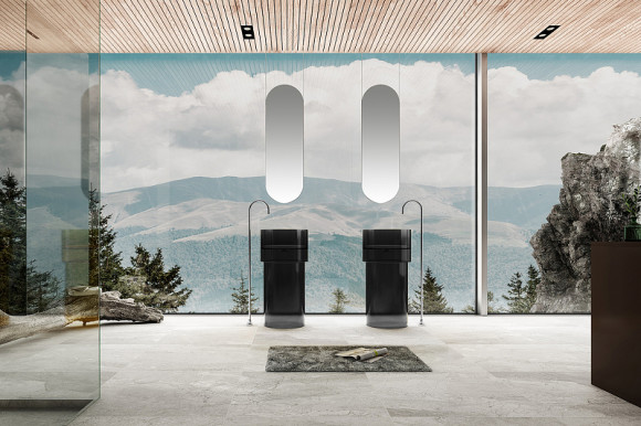 Раковина Abber Kristall 45 AT2701Onyx Черная Раковина Abber Kristall 45 AT2701Onyx Черная