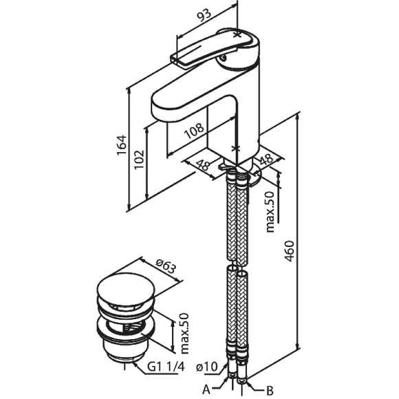 Смеситель для раковины Damixa Slate 658477400 Хром